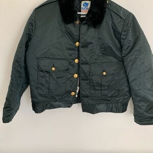 Horace Small Vintage Police Black Bomber Tuffy Jacket with Gold Buttons